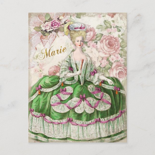 Marie Antoinette  Portrait Postcard Bouquet (Front)