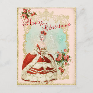 Marie Antoinette Portrait Postcard Christmas rose