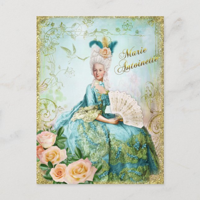 Marie Antoinette  Portrait Postcard Emerald garden (Front)