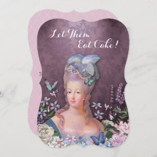 Marie Antoinette Purple Floral Invitation