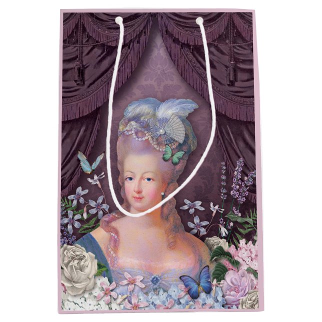 Marie Antoinette Purple Floral Medium Gift Bag (Front)