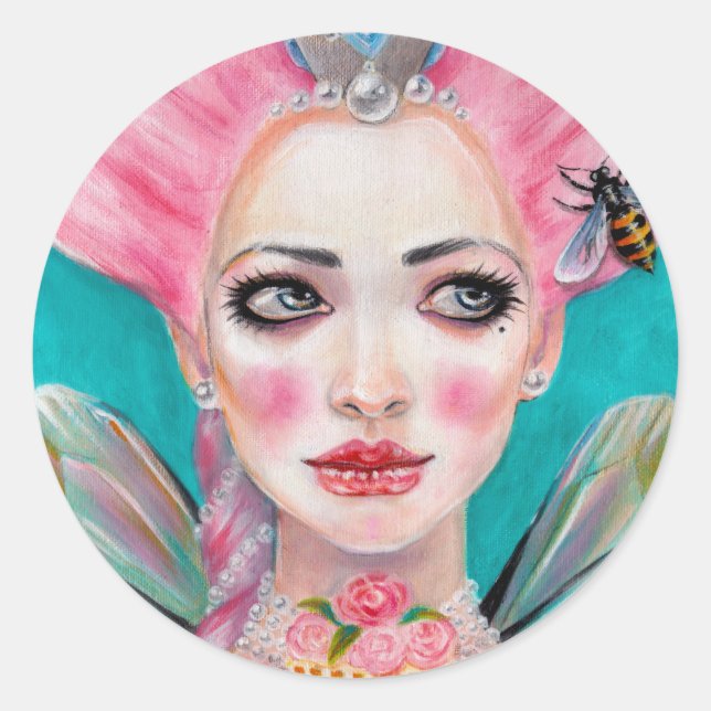 Marie Antoinette Queen Bee Classic Round Sticker (Front)