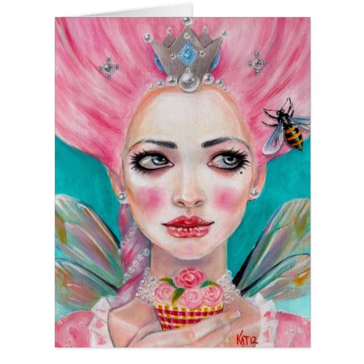 Marie Antoinette Queen Bee - let them eat cupcake Cards (Front)