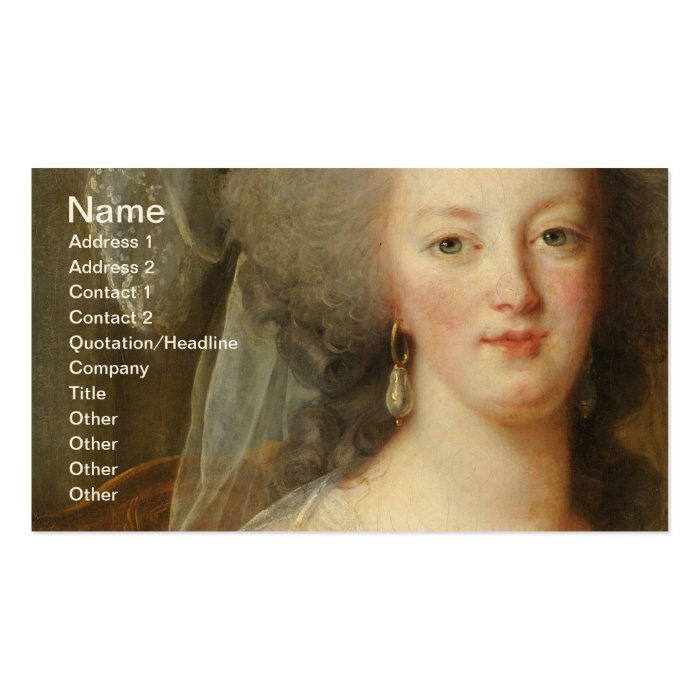 Marie Antoinette, Queen of France Business Card