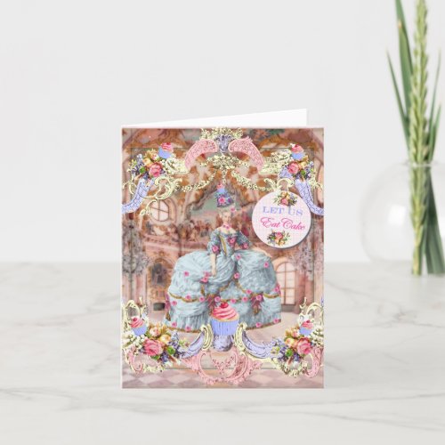 Marie Antoinette Queen of France Let Us Eat Cake Thank You Card