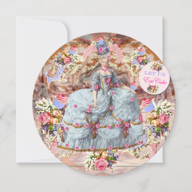 Marie Antoinette Queen of France Let Us Eat Cake Thank You Card (Front)