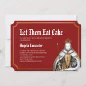 Marie Antoinette Red Birthday Brunch Party Invitation (Front)