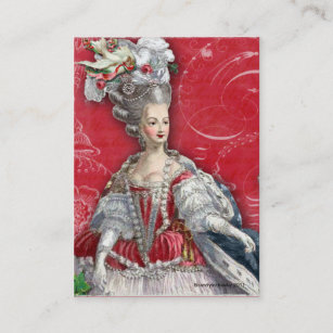 Marie Antoinette Red & White Toile Business Cards