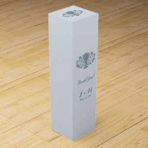 Marie Antoinette Rococo Dusty Blue Thank You Wine Box
