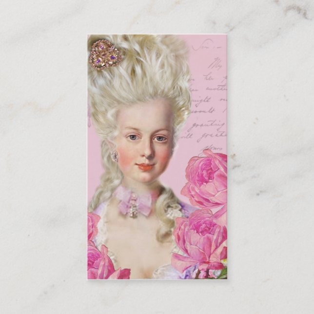 Marie Antoinette Rose Pink Business Cards (Front)