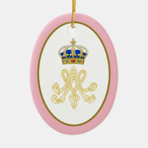 Marie Antoinette Royal Monogram Ceramic Ornament