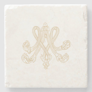 Marie Antoinette - Royal Monogram - Shabby chic Stone Coaster