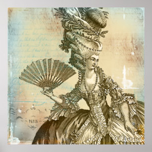 Marie Antoinette Sepia Parchment Lg. Poster Print