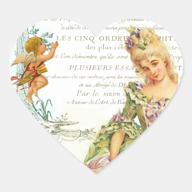 Marie Antoinette & Sparrow Heart Sticker (Front)