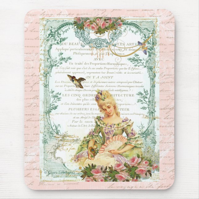 Marie Antoinette & Sparrow Mouse Pad (Front)