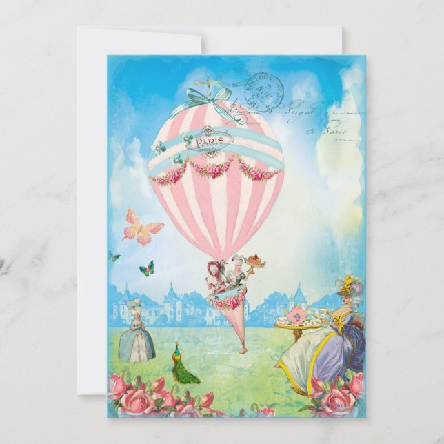 Marie Antoinette Tea at Versailles Lawn Party Invitation (Front)