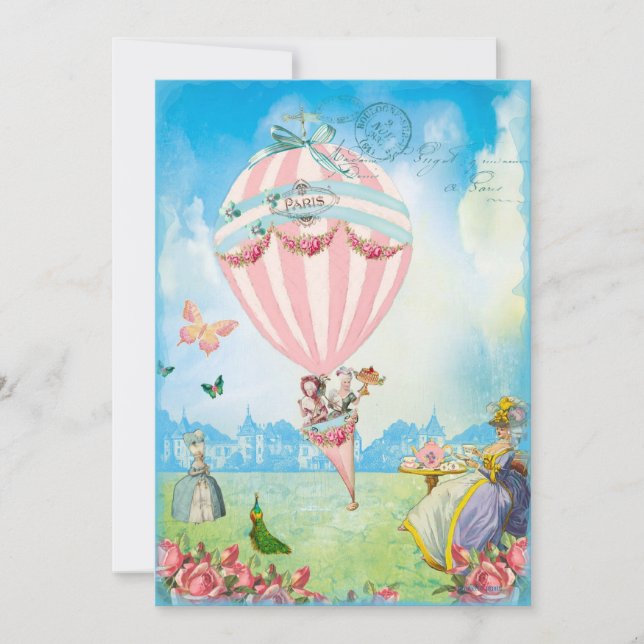 Marie Antoinette Tea at Versailles Lawn Party Invitation (Front)