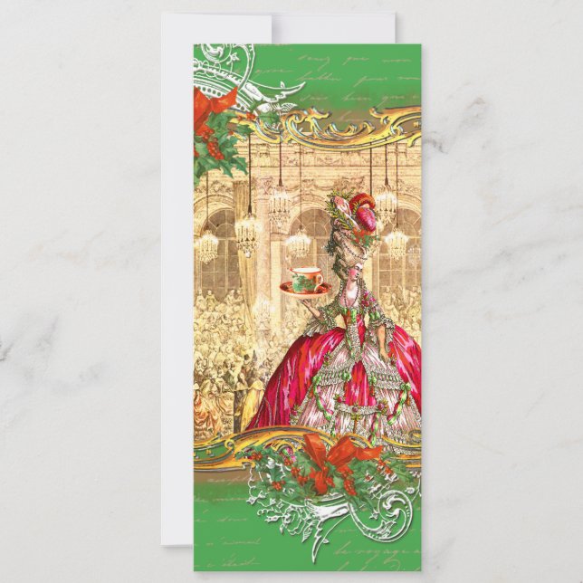 Marie Antoinette Tea Party Invitation Christmas (Front)