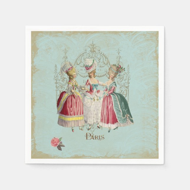 Marie Antoinette Three Ladies in Waiting Paper Napkins (Front)