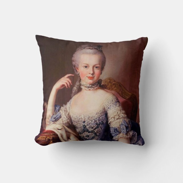 Marie Antoinette Throw Pillow (Front)