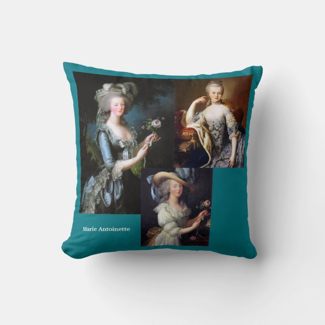 Marie Antoinette Throw Pillow (Front)