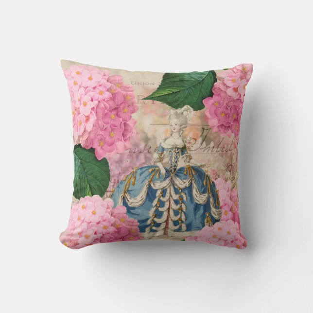 Marie Antoinette Throw Pillow (Front)