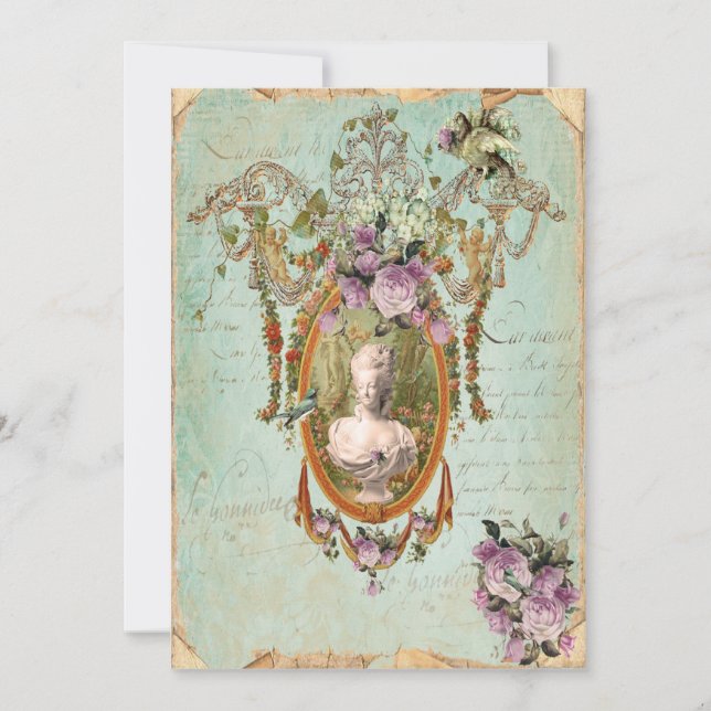 Marie Antoinette Versailles Ancient Gardens 5 x 7 Invitation (Front)
