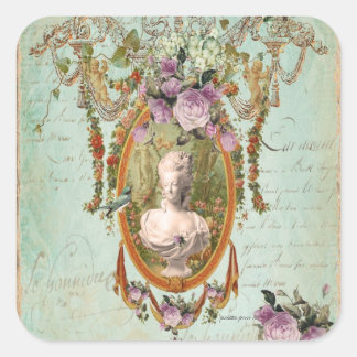 Marie Antoinette Versailles Ancient Gardens Square Sticker