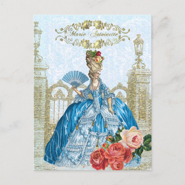 Marie Antoinette Versailles Blue Postcard (Front)