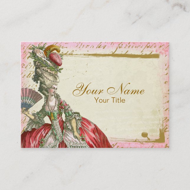 Marie Antoinette Versailles Business Card Template (Front)