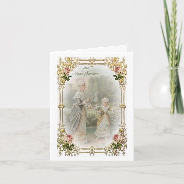 Marie Antoinette Versailles Rose Gardens 1700's Card (Front)