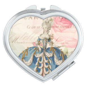 Marie Antoinette Vintage Heart Compact Mirror
