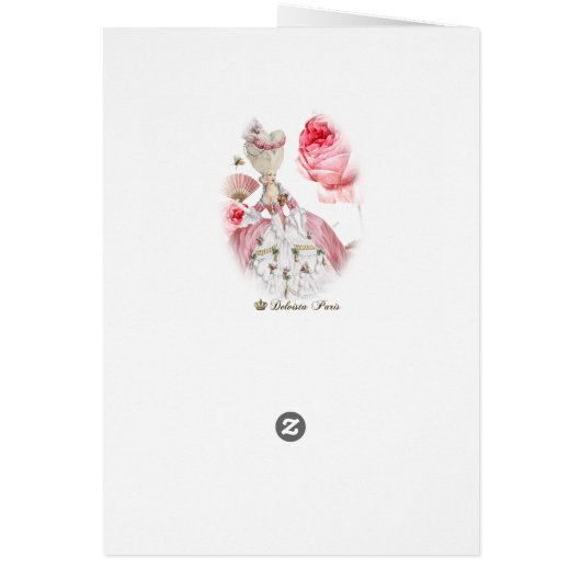 Marie Antoinette Vintage Pink Roses Card (Back)