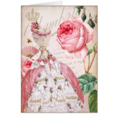 Marie Antoinette Vintage Pink Roses Card (Front)