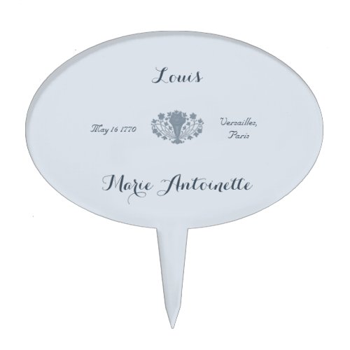 Marie Antoinette Wedding Rococo Dusty Blue Cake Topper