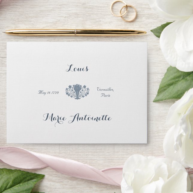 Marie Antoinette Wedding Rococo Dusty Blue Envelope (Wedding)