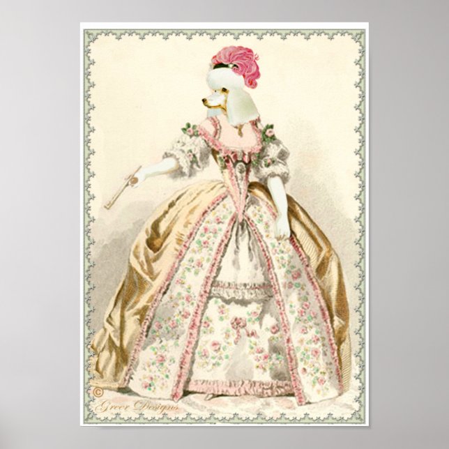 Marie Antoinette White Poodle Costume Print (Front)