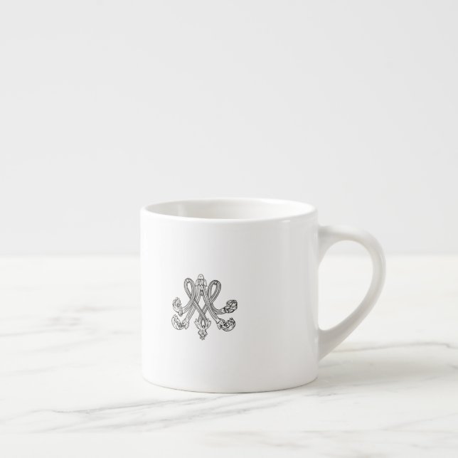 Marie Antoinette - white Royal Monogram Espresso Cup (Right)