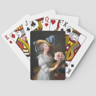 Marie Antoinette with a pink peony Poker Cards