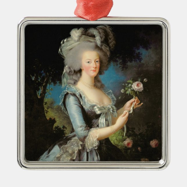 Marie Antoinette with a Rose, 1783 Metal Ornament (Front)