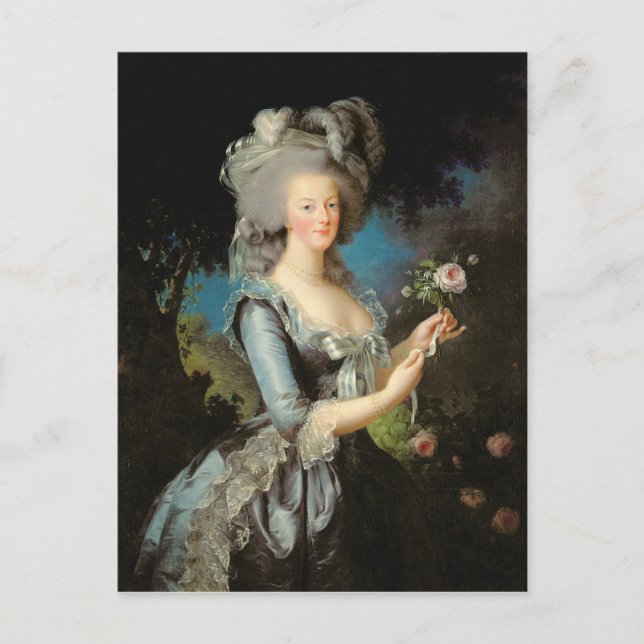 Marie Antoinette  with a Rose, 1783 Postcard (Front)