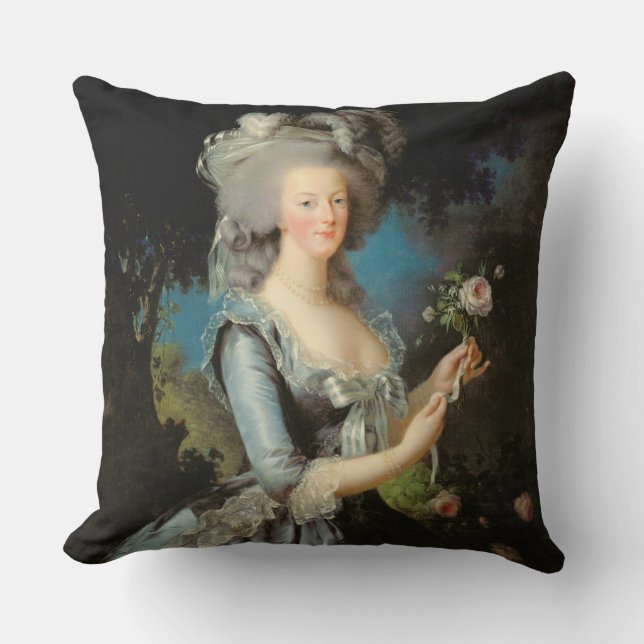 Marie Antoinette with a Rose, 1783 Throw Pillow (Front)