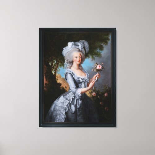 Marie Antoinette With A Rose Canvas Print