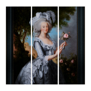Marie Antoinette With A Rose Triptych