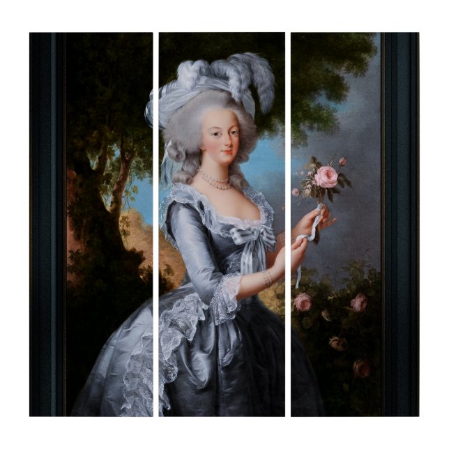 Marie Antoinette With A Rose Triptych (Front)