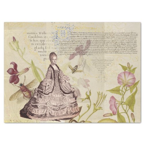 Marie Antoinette with Bees and Flowers Tissue Paper
