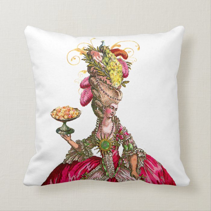 Marie Antoinette with Cakes and Peacock Pillows