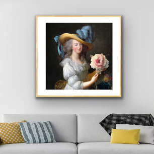Marie Antoinette with Pink Anemone Flower Poster
