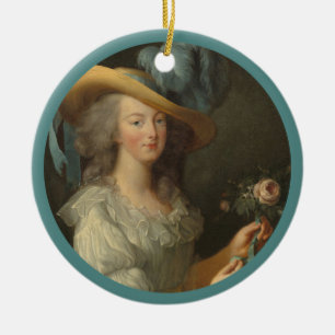 Marie Antoinette with Rose Ceramic Ornament