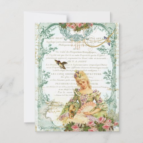 Marie Antoinette with Sparrow Invitation